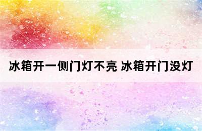 冰箱开一侧门灯不亮 冰箱开门没灯